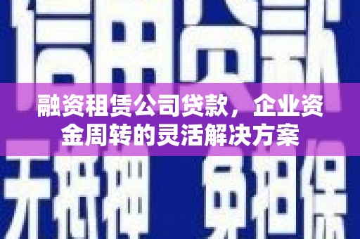 伊犁哈萨克融资租赁公司贷款，企业资金周转的灵活解决方案