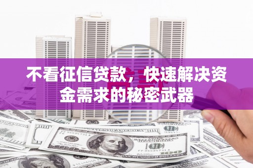伊犁哈萨克不看征信贷款，快速解决资金需求的秘密武器