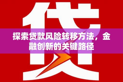 伊犁哈萨克探索贷款风险转移方法，金融创新的关键路径