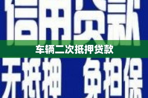 伊犁哈萨克车辆二次抵押贷款